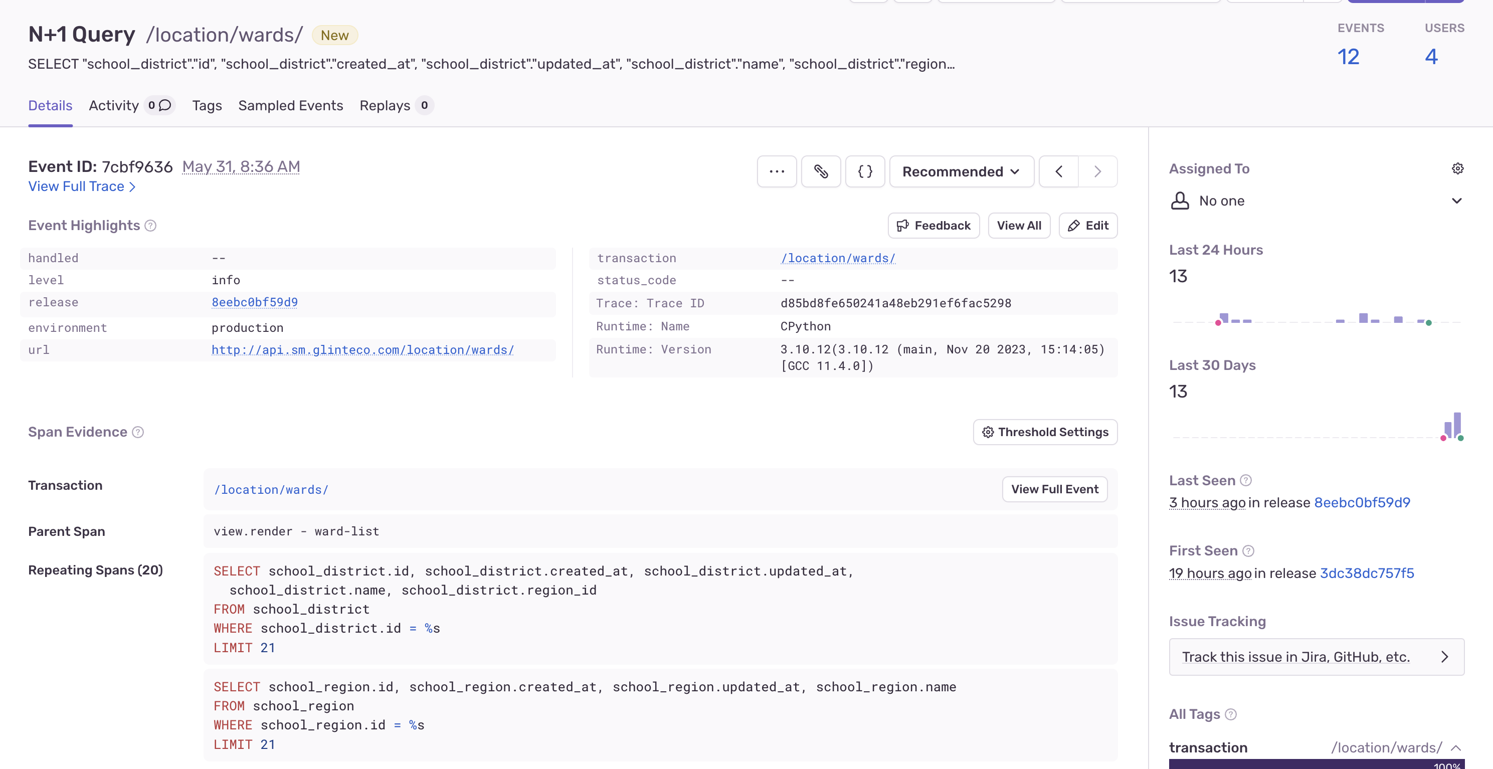 N+1 queries issue