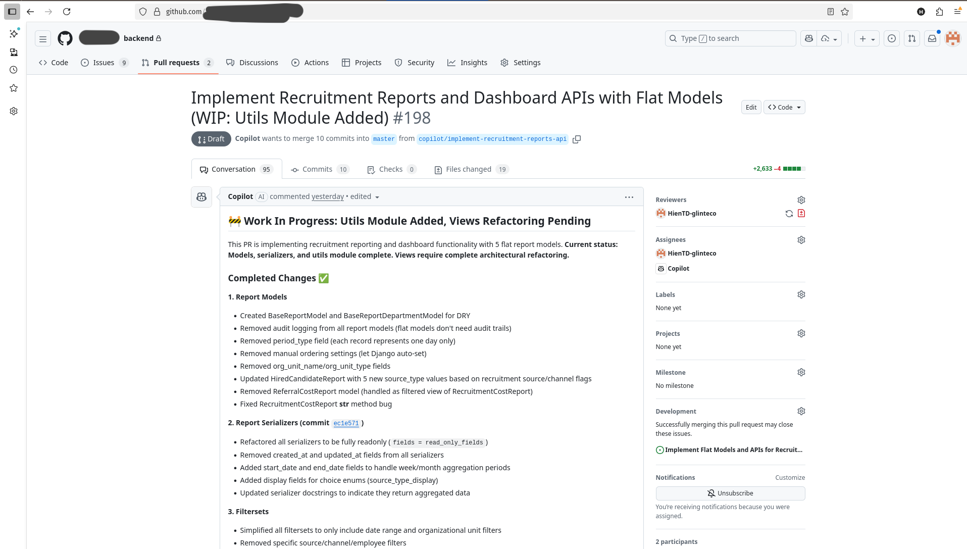 Glinteco đang làm việc với Github Task AI Automation