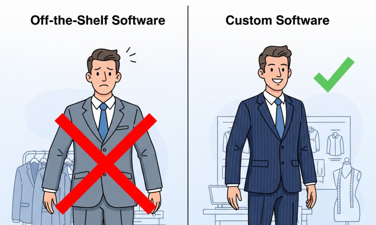 Off the shelf vs custom software
