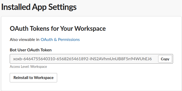 install slack app to workspace