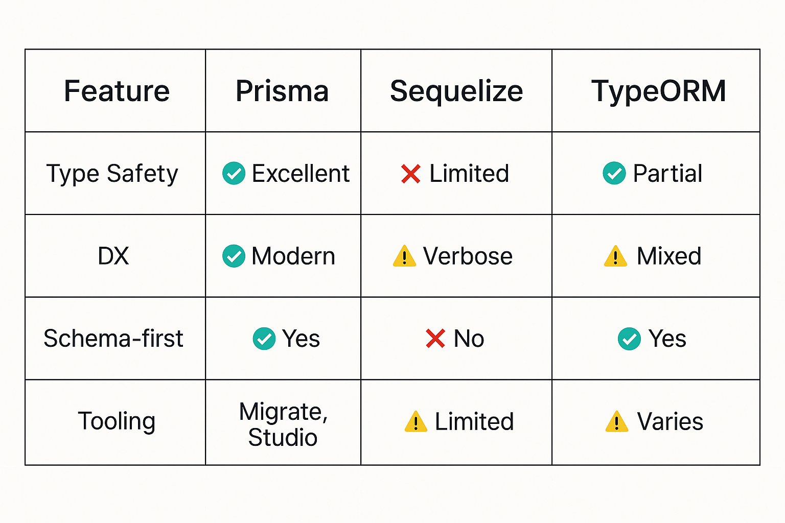 prisma and other ORMs