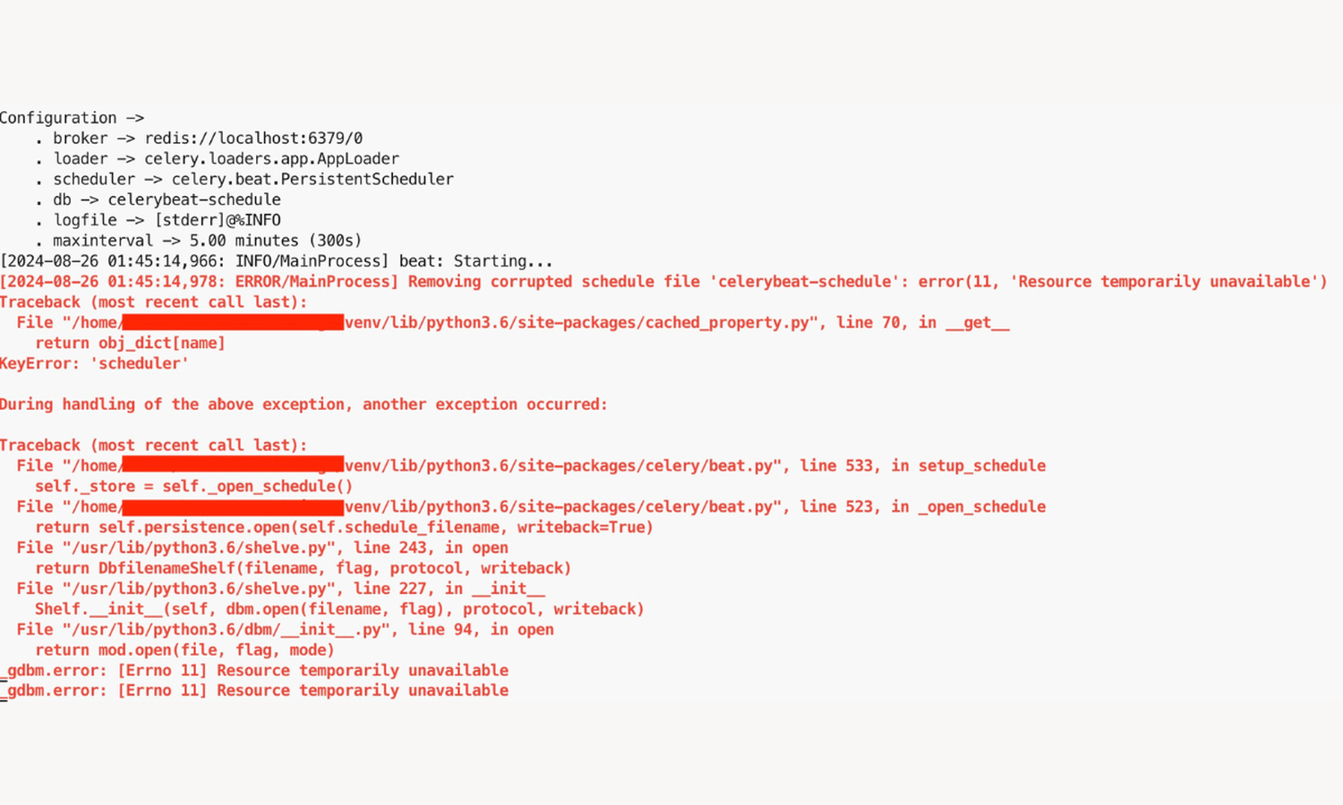 [TIPS] Resolving the Celery Beat 'Resource Temporarily Unavailable' Error