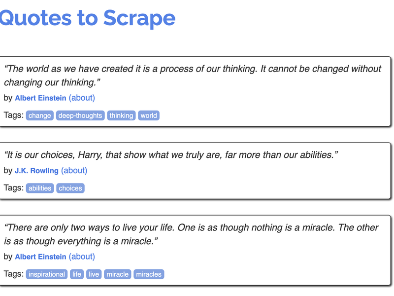 Scrape Quotes using Python Requests and BeautifulSoup