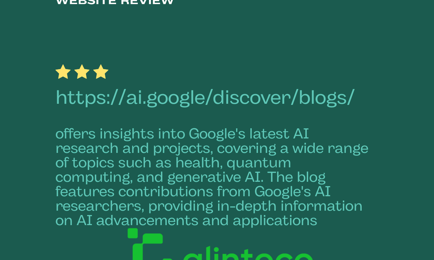 [Useful Site Review] Google AI Blog